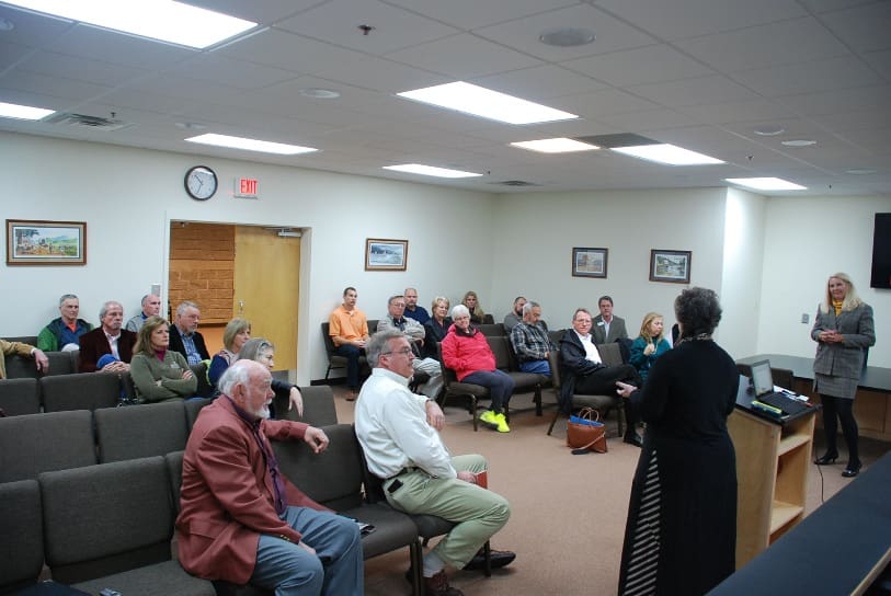 White County President Cindy Bailey shares with community leaders the branding concept 