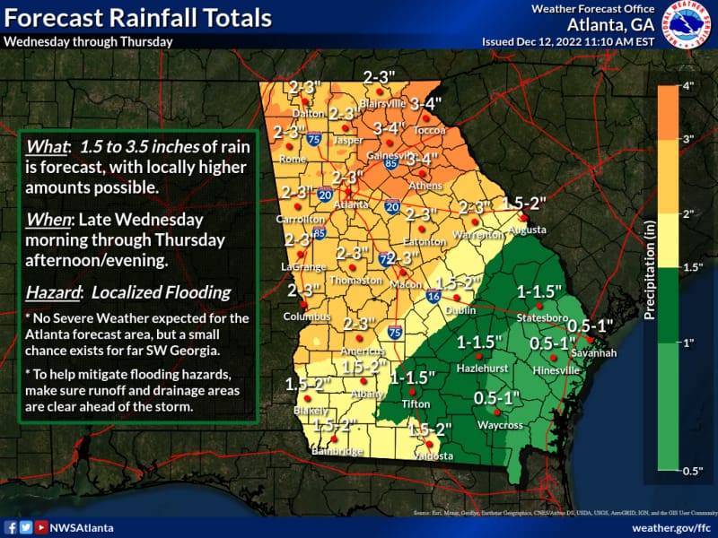 Flooding Potential with Heavy Rainfall Wednesday and Thursday WRWH